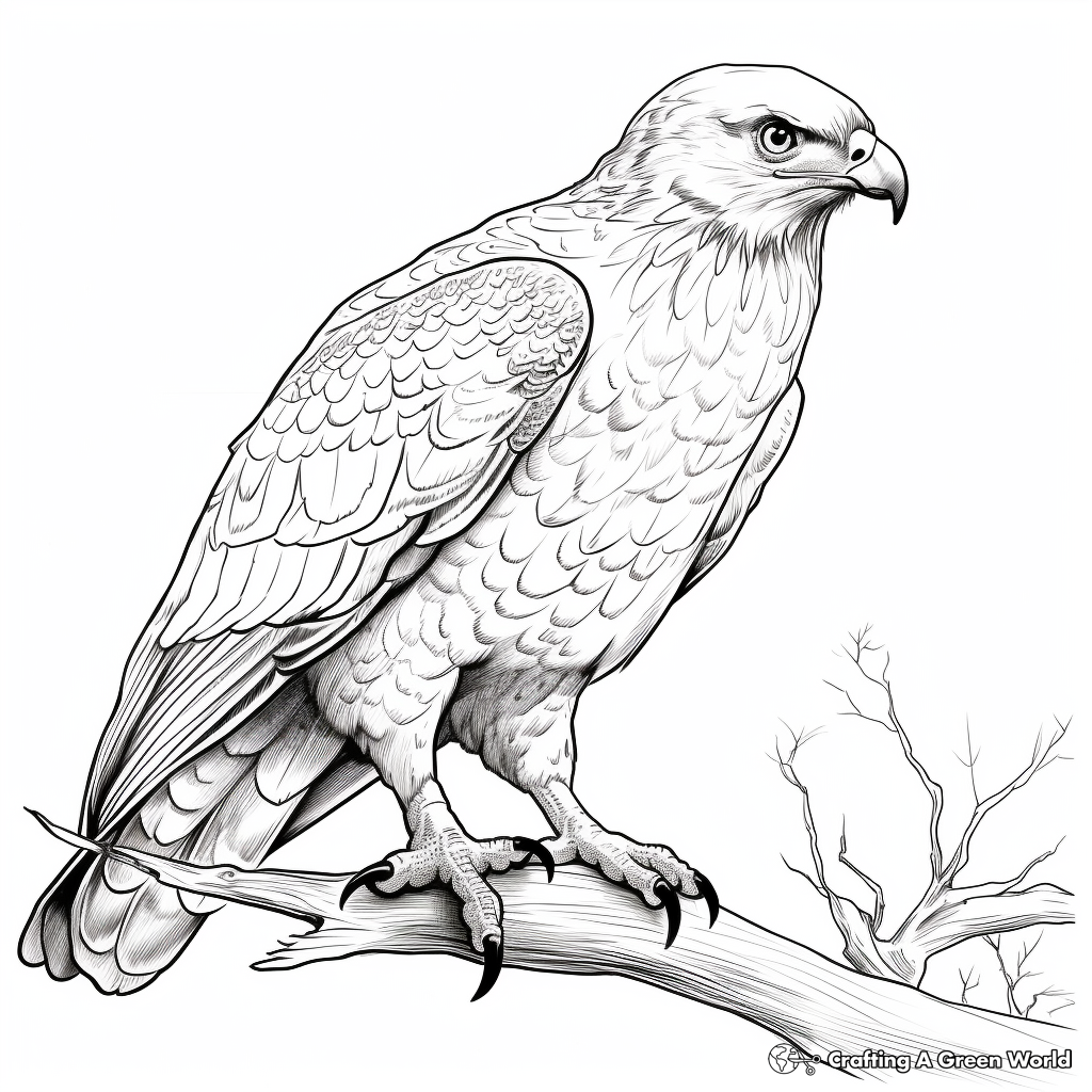 The Majestic Ferruginous Hawk Coloring Pages 3