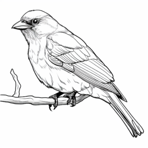 The Majestic Indian Roller Blue Bird Coloring Pages 1