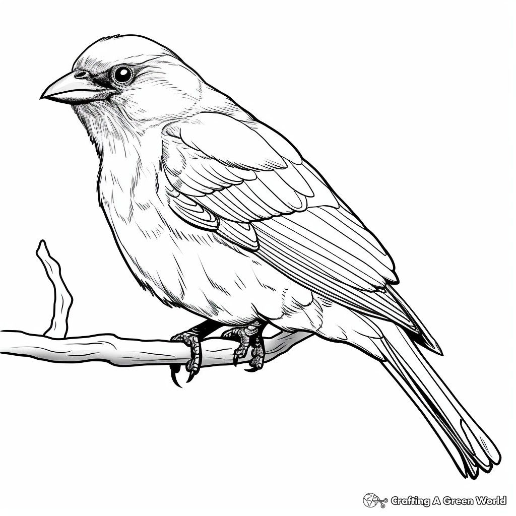 The Majestic Indian Roller Blue Bird Coloring Pages 1