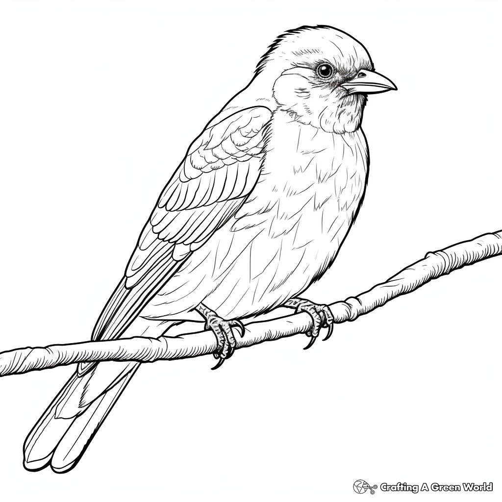 The Majestic Indian Roller Blue Bird Coloring Pages 3