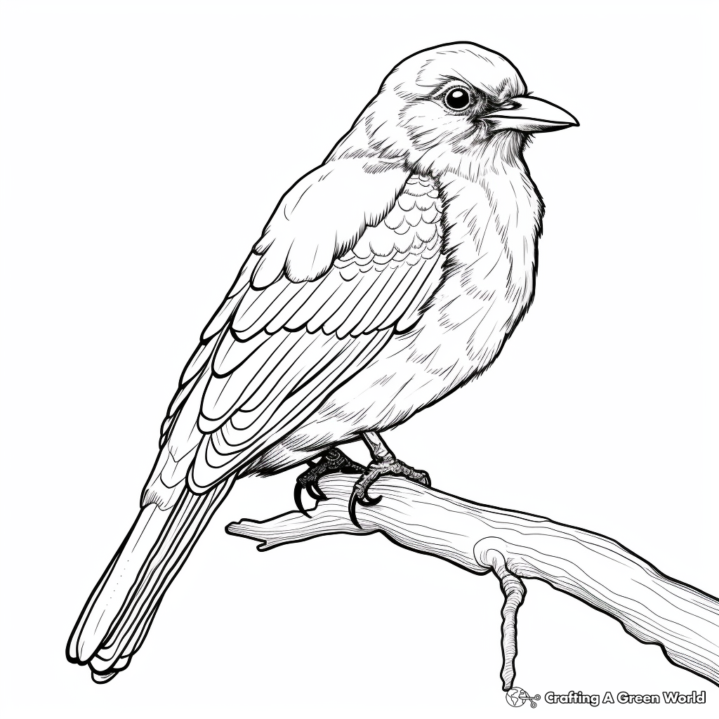 The Majestic Indian Roller Blue Bird Coloring Pages 4