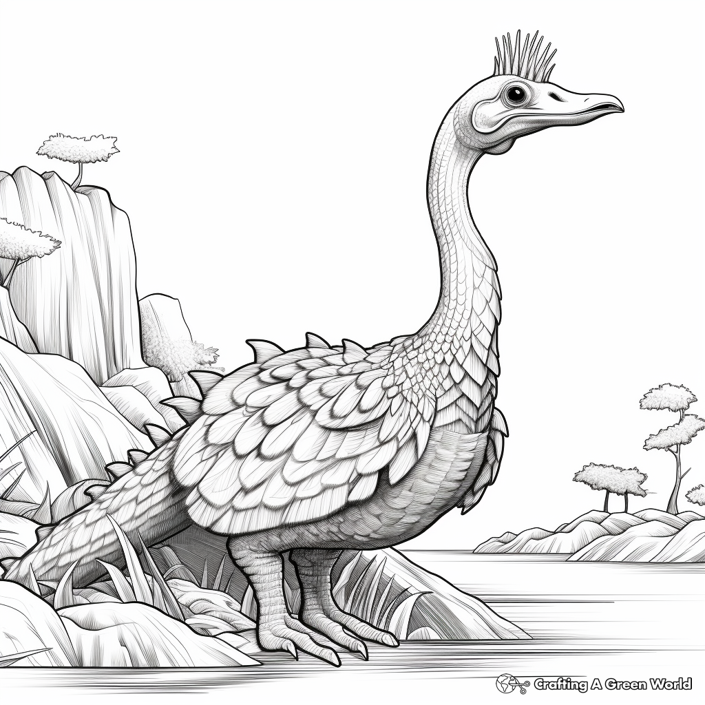 The Majestic Therizinosaurus Coloring Pages 1