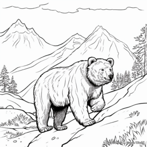 The Roaming Giant: Black Bear in Mountain Coloring Pages 3