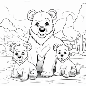 The Three Bears from Goldilocks: Story-Based Coloring Pages 2