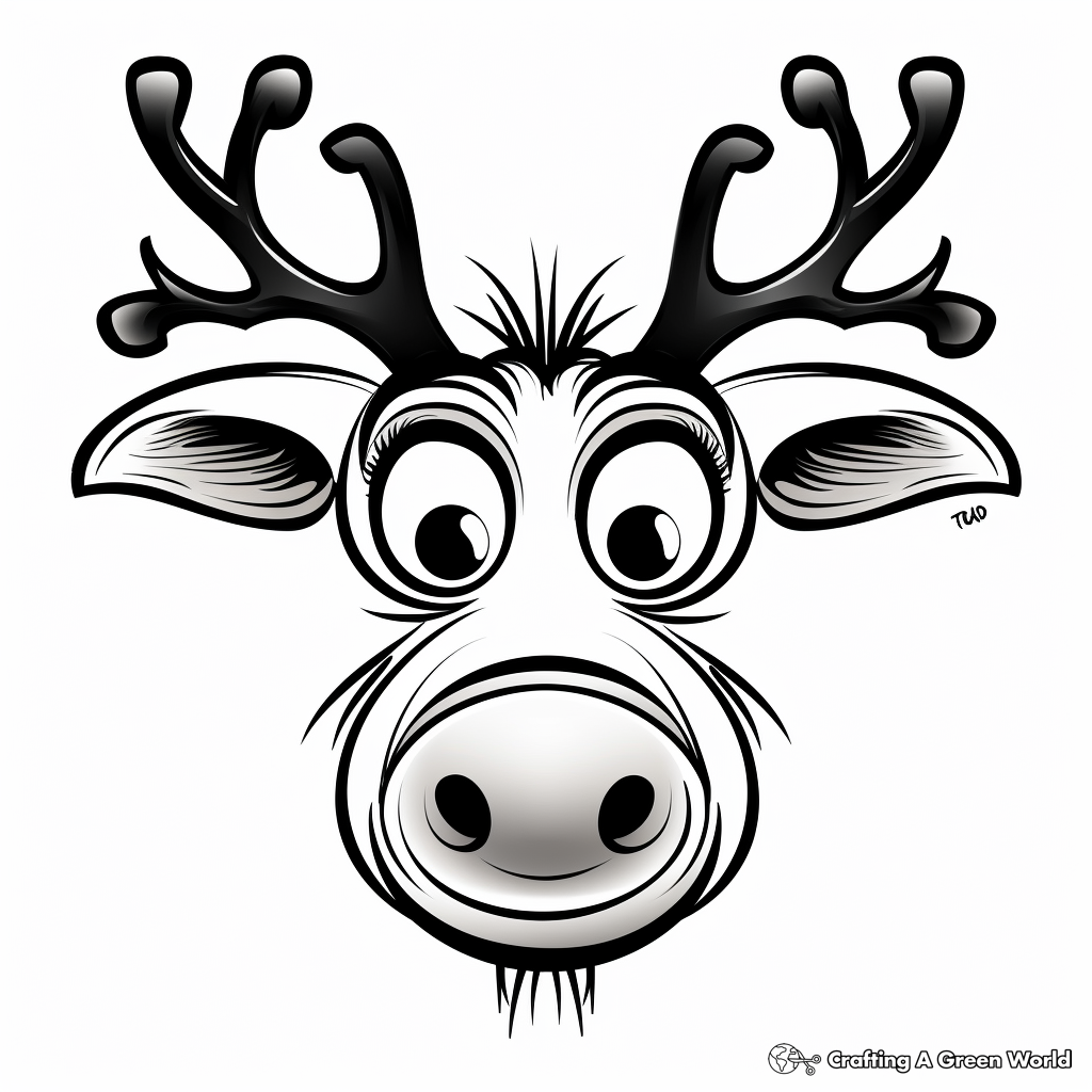 Thematic Christmas Reindeer Nose Coloring Pages 1