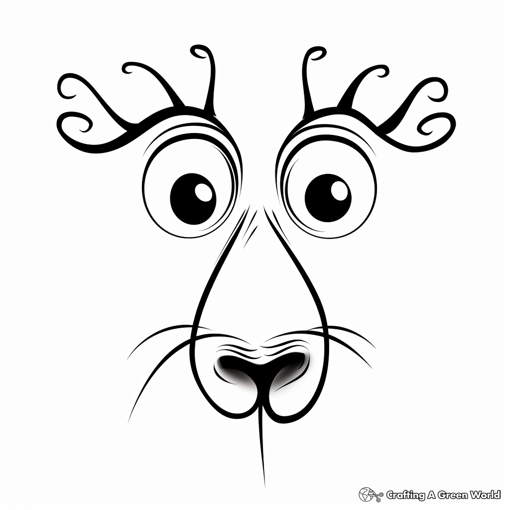 Thematic Christmas Reindeer Nose Coloring Pages 2