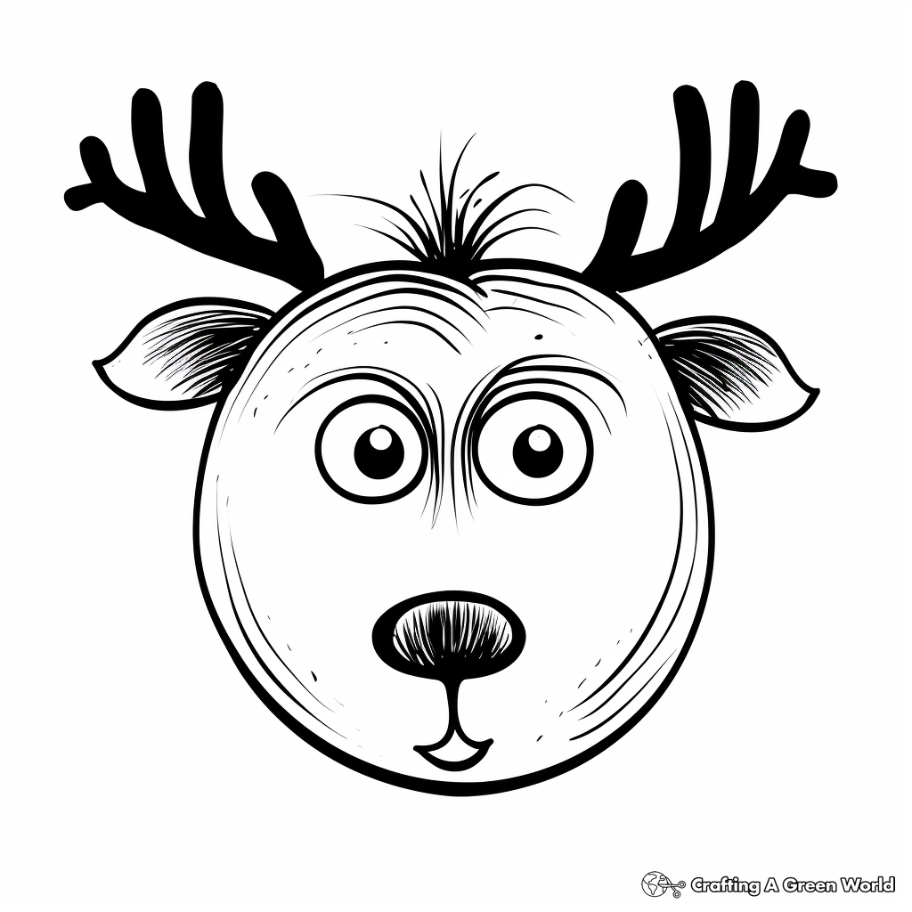 Thematic Christmas Reindeer Nose Coloring Pages 4