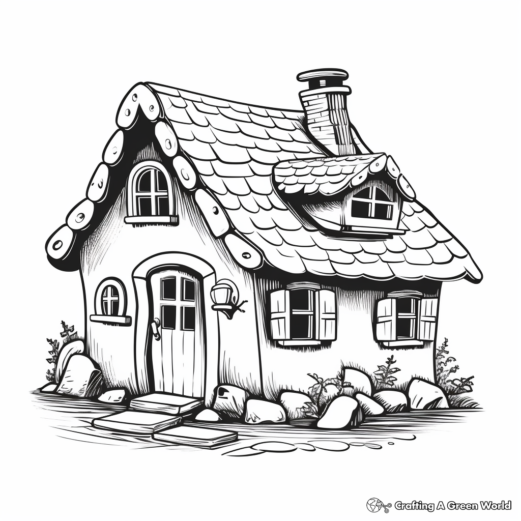 Themed Stone Gnome House Coloring Pages 3
