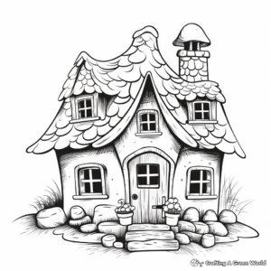 Themed Stone Gnome House Coloring Pages 4