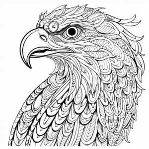 Therapeutic Zentangle Eagle Coloring Pages 2
