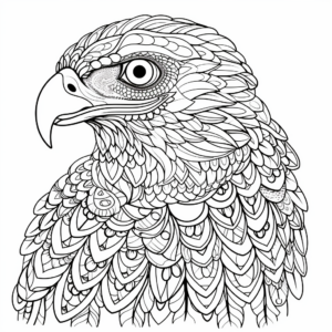 Therapeutic Zentangle Eagle Coloring Pages 3
