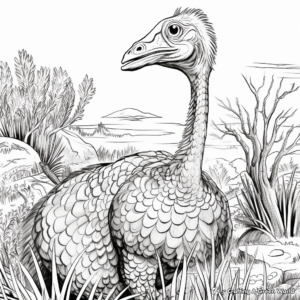 Therizinosaurus in Habitation Coloring Pages 3