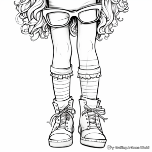 Thigh-High Socks Coloring Pages for Fashionistas 3