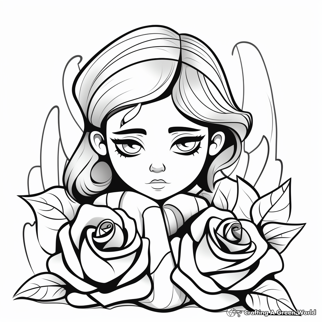 Thoughtful 'Thinking of You' Rose Coloring Pages 1