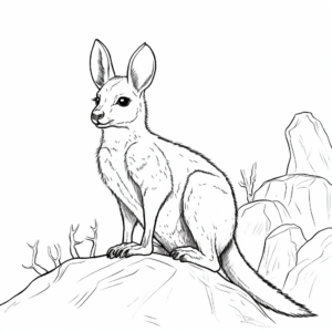 Threatened Brush-Tailed Rock Wallaby Coloring Pages 1