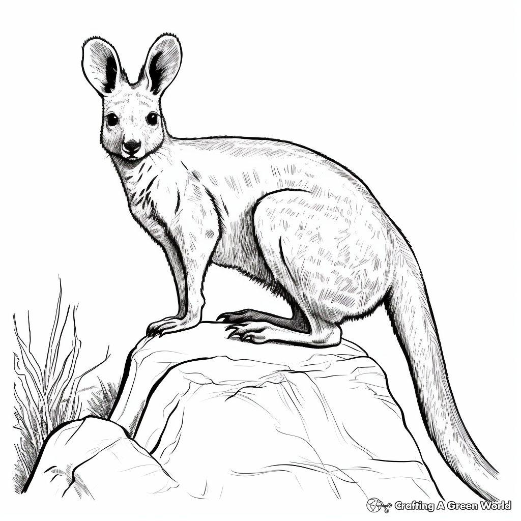 Threatened Brush-Tailed Rock Wallaby Coloring Pages 3
