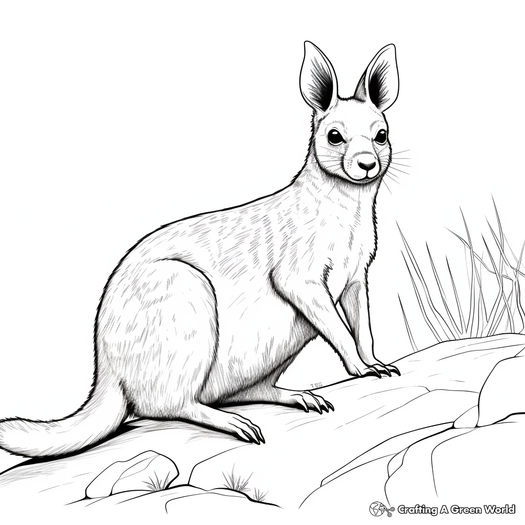 Threatened Brush-Tailed Rock Wallaby Coloring Pages 4
