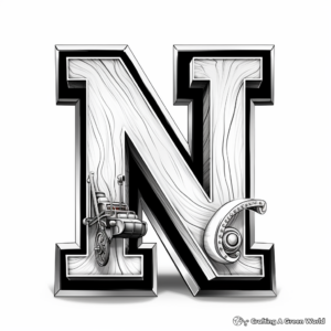 Three-Dimensional Letter N Coloring Pages 4