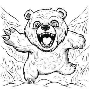 Thrilling Bear Chase Coloring Pages 3
