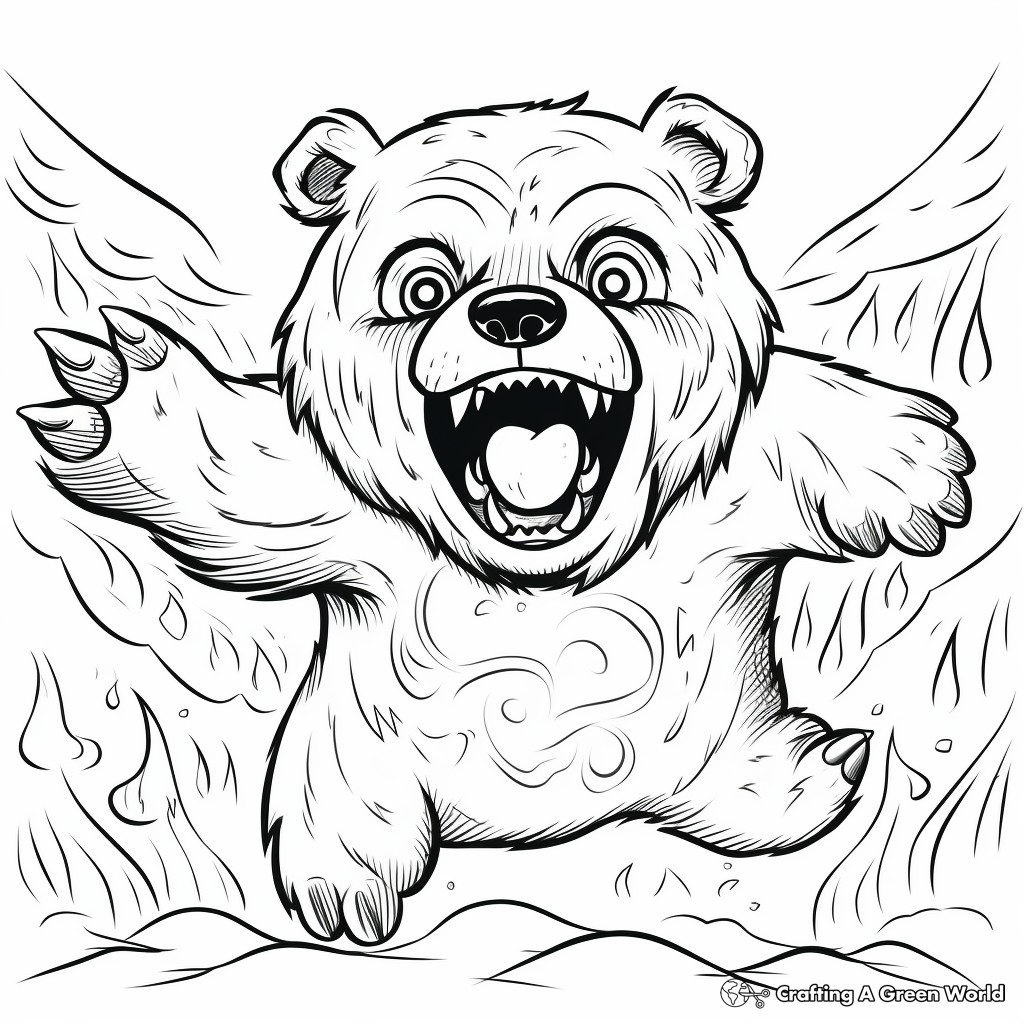 Thrilling Bear Chase Coloring Pages 3
