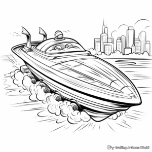 Thrilling Drag Boat Coloring Pages 3