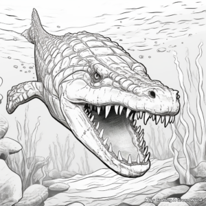 Thrilling Saltwater Crocodile Coloring Pages 3
