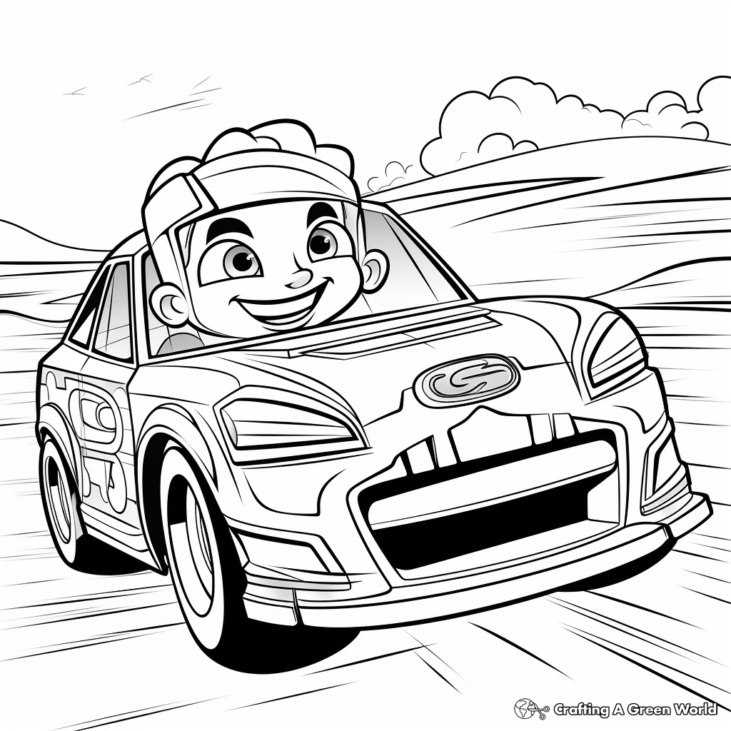 Thrilling Stock Car Racing Coloring Pages 3