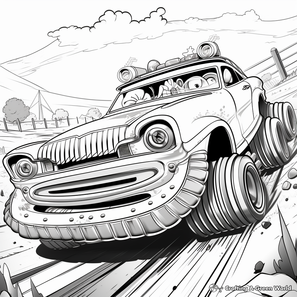 Thrilling Stock Car Racing Coloring Pages 4