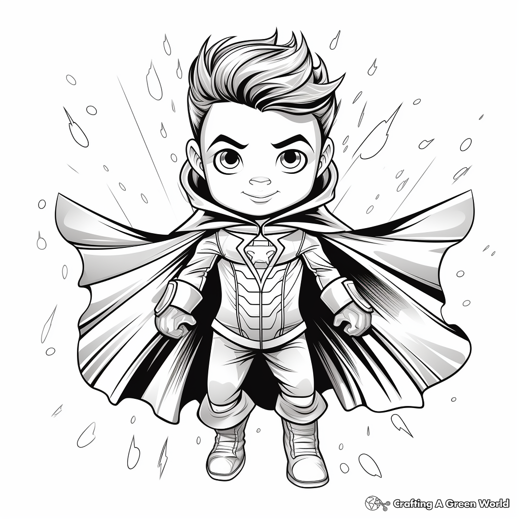 Thrilling Superhero Raincoat Coloring Pages 1