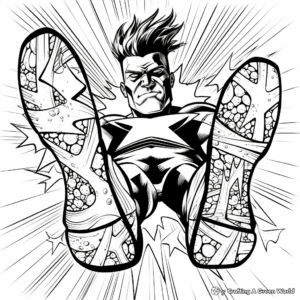 Thrilling Superhero Socks Coloring Pages 1