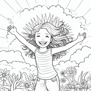 Thriving Positivity: Rainbow Inspirational Coloring Pages 2