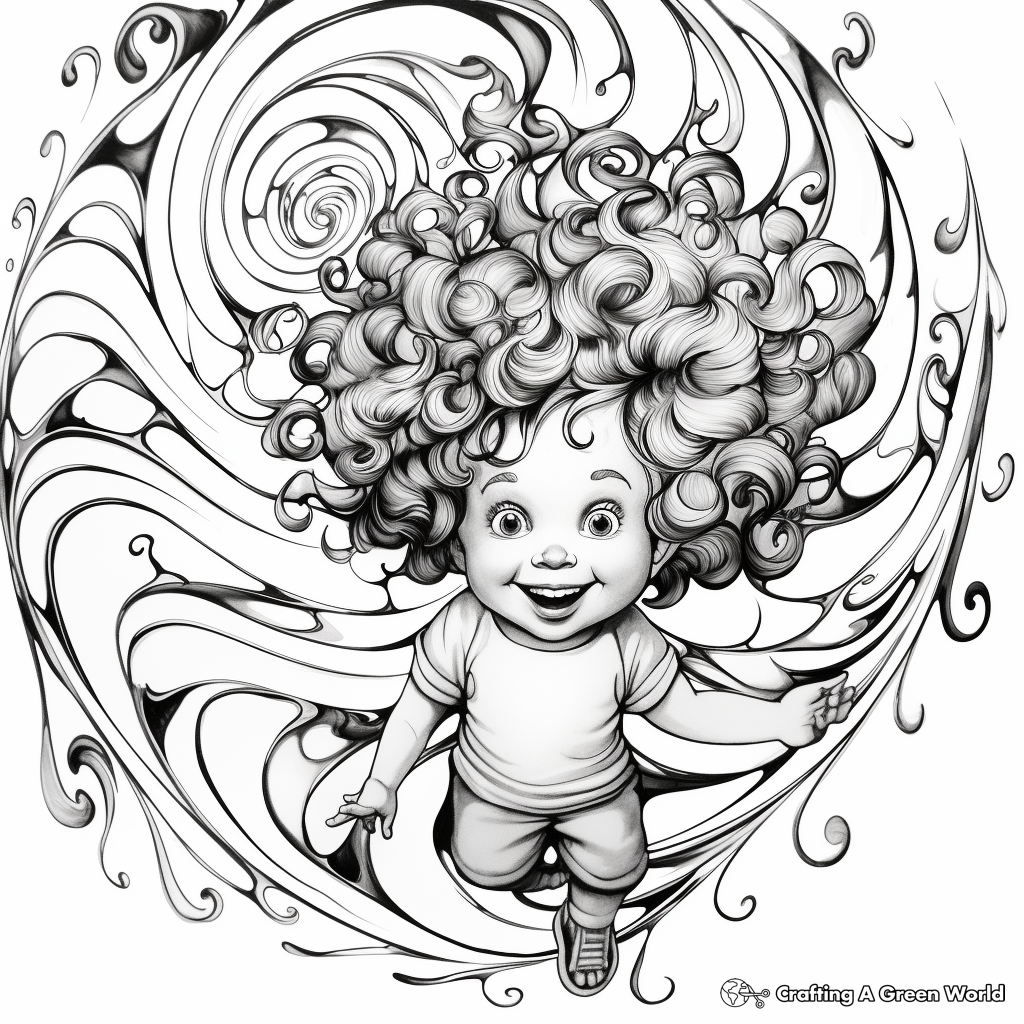 Tie Dye Swirl Coloring Pages for Toddlers 4