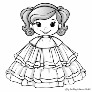 Tiered Skirt Kids Coloring Activity 1