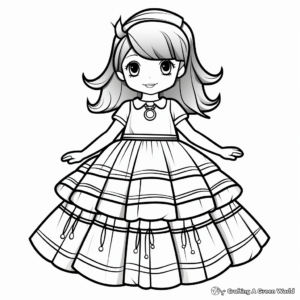 Tiered Skirt Kids Coloring Activity 3