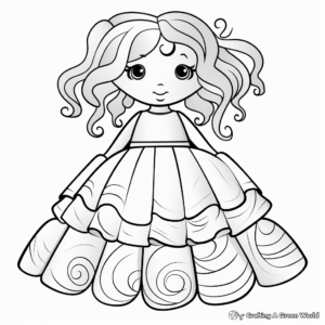 Tiered Skirt Kids Coloring Activity 4