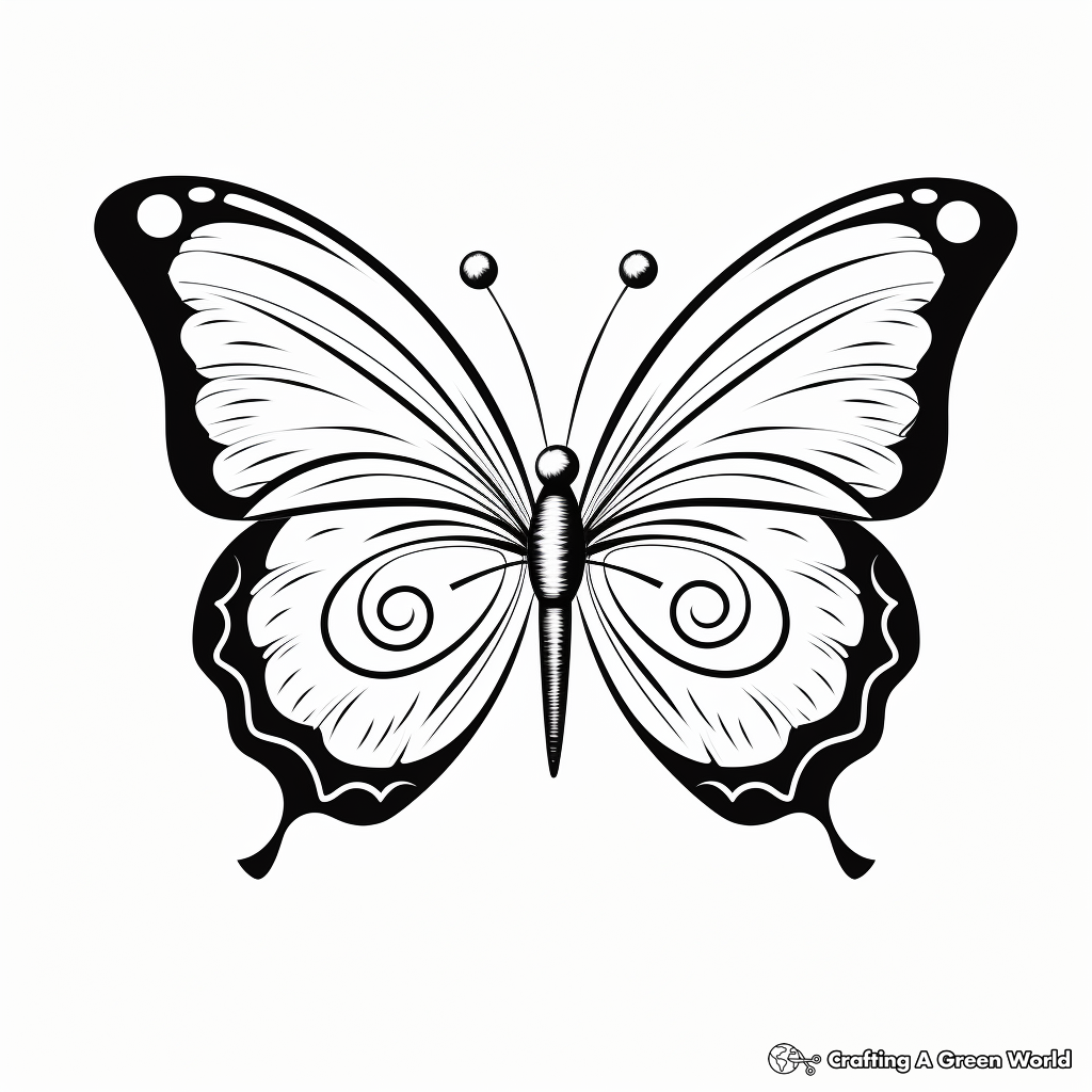 Timeless Half Butterfly, Half Periwinkle Coloring Pages 4