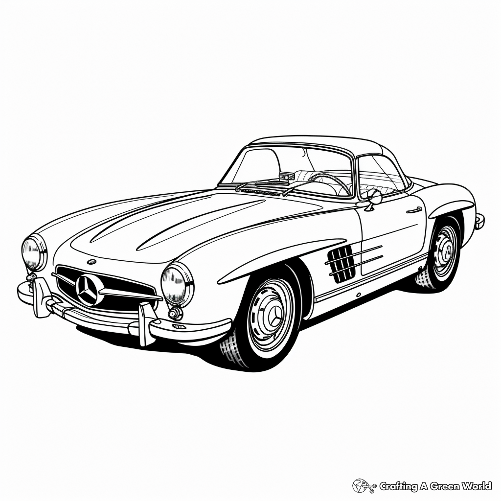 Timeless Mercedes-Benz 300SL Coloring Sheets 1