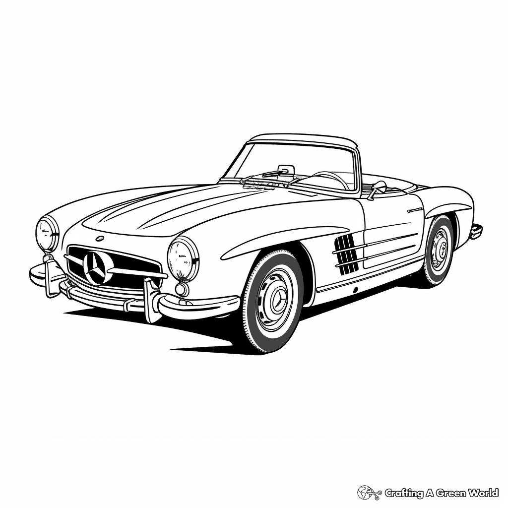 Timeless Mercedes-Benz 300SL Coloring Sheets 4