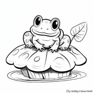 Toad and Lily Pad Simple Coloring Pages 1