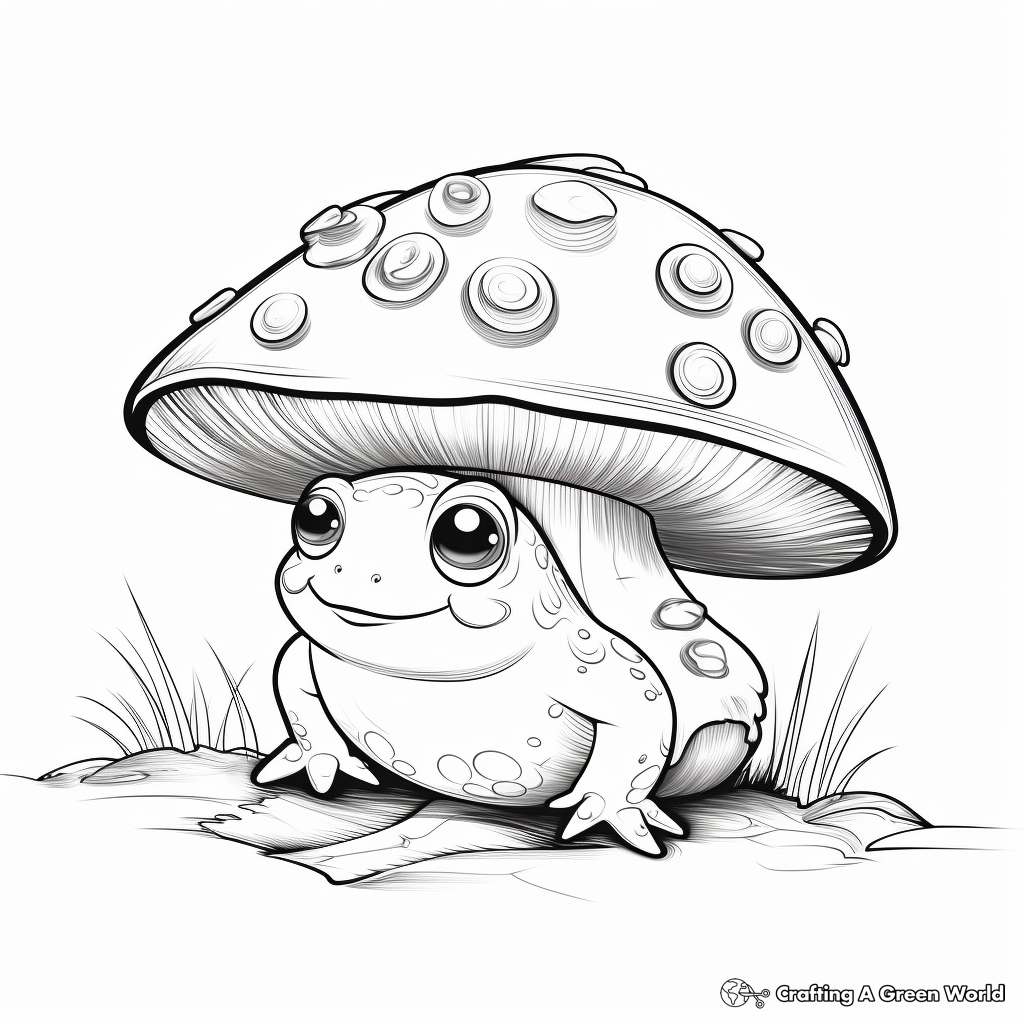 Toad and Mushroom Coloring Pages 2