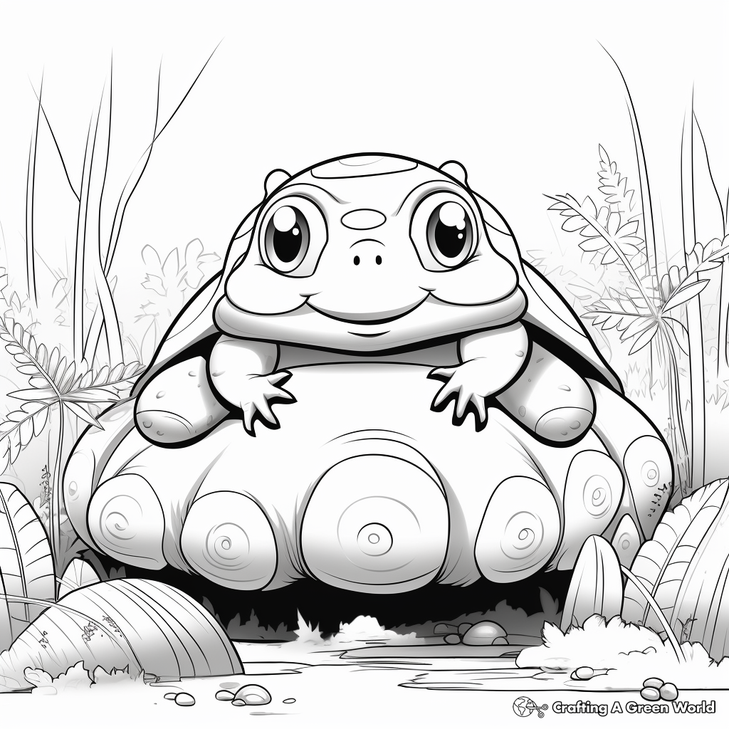 Toad in Rainforest Habitat Coloring Pages 1