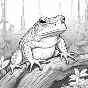 Toad in Rainforest Habitat Coloring Pages 3