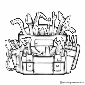 Tool Belt and Tools Coloring Pages 2