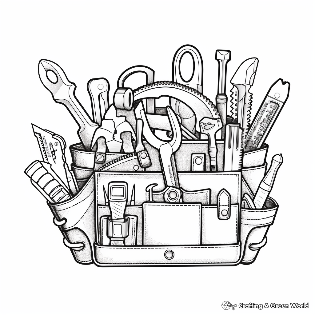 Tool Belt and Tools Coloring Pages 3