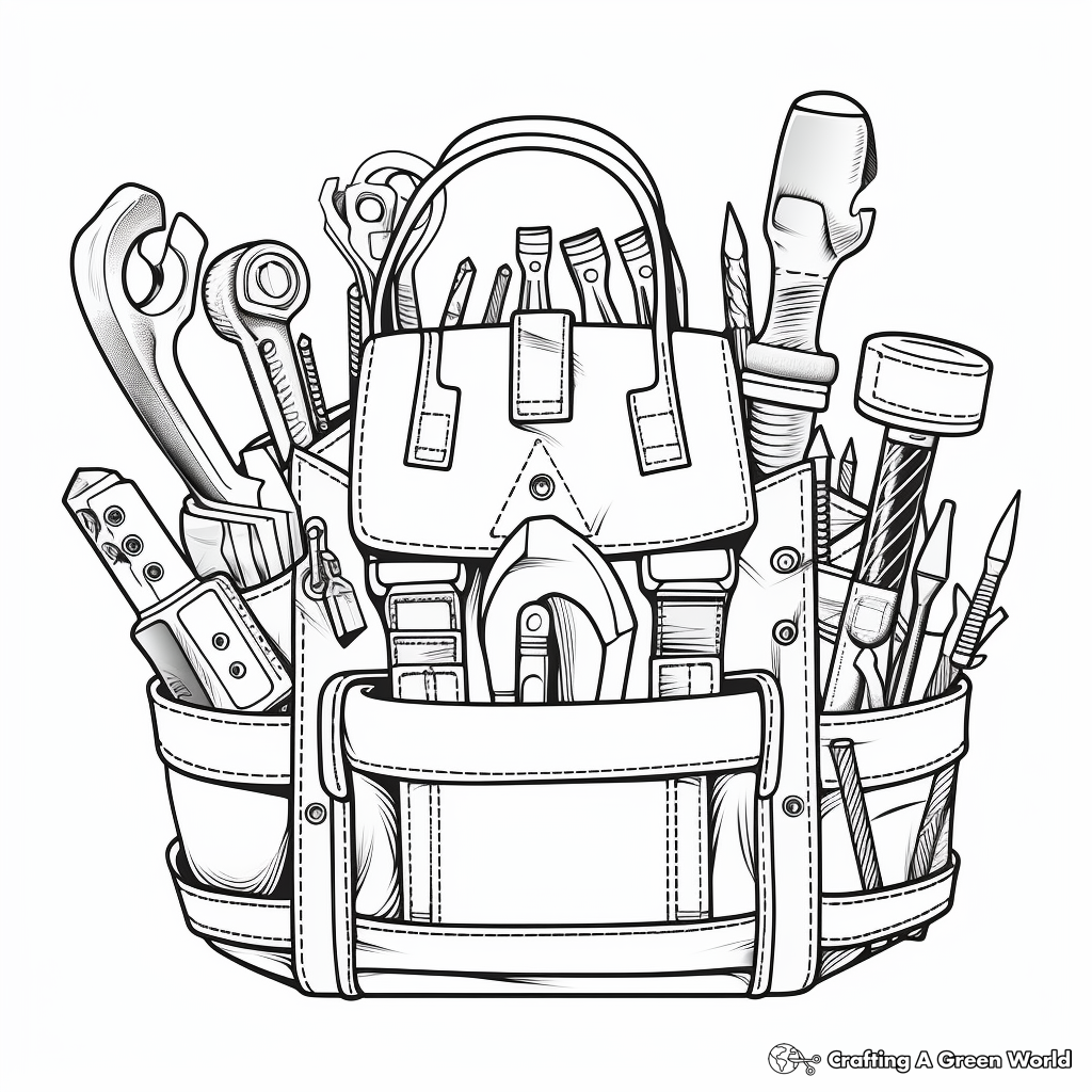 Tool Belt and Tools Coloring Pages 4