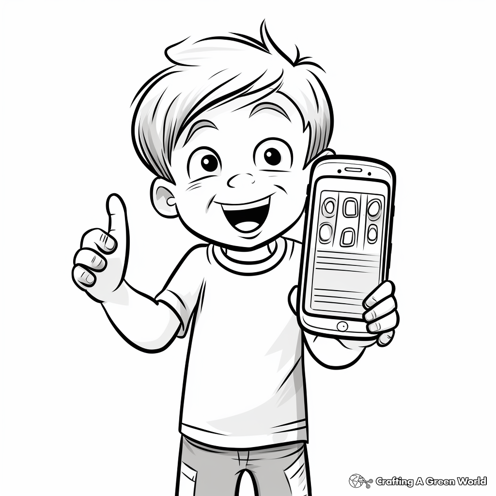 Touchscreen Phone Coloring Pages for Kids 2