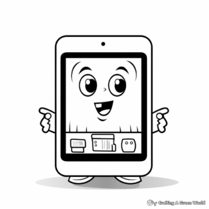 Touchscreen Tablet Phone Coloring Pages 2