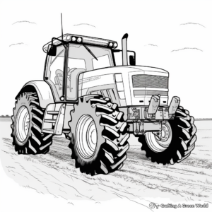 Tractor Plowing Field Coloring Pages 1