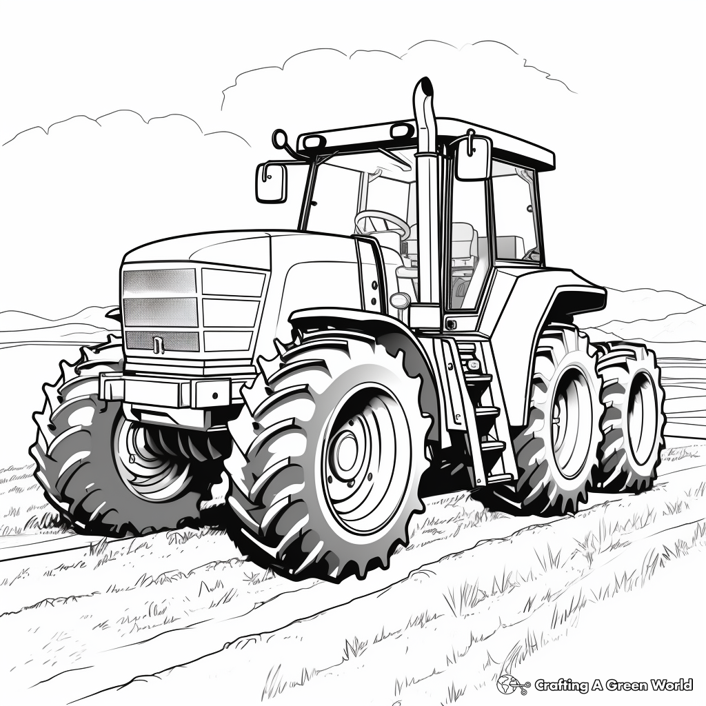 Tractor Plowing Field Coloring Pages 3