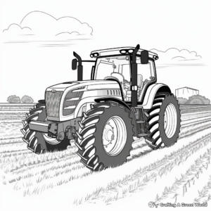 Tractor Plowing Field Coloring Pages 4